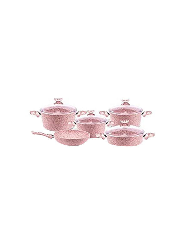 

Danube Home 9-Piece Granitec Cookware Set, ST-Big G-PK-9PC/30, Pink
