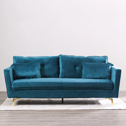Danube Home Prague Fabric Sofa, Triple Seater, Deep Blue