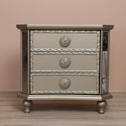 Danube Home Ximena Night Stand, Set of 2, Dark Silver