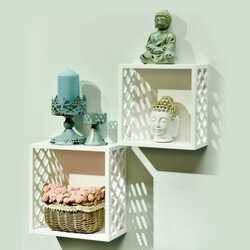 Danube Home Caroline Cube Shelf Set of 2, White