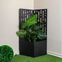 Danube Home Metal Corner Rack Planter, 72.5 x 46 x 124cm, Black