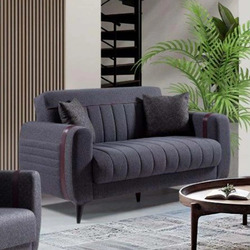 Danube Home Doha 2 Seater Fabric Sofa Bed with Storage, Charcoal Dark Grey