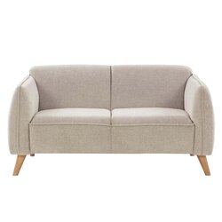 Danube Home Blissful Fabric Sofa, Two Seater, Light Grey