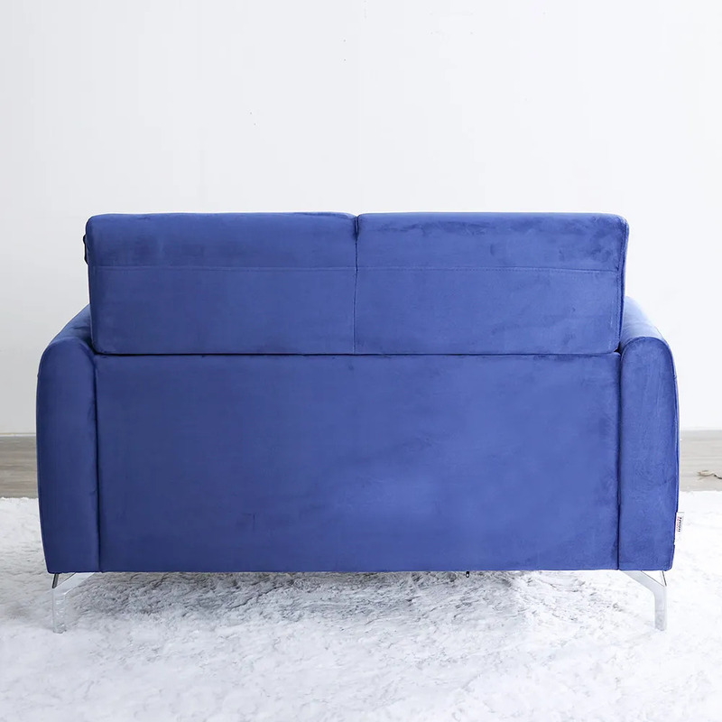 Danube Home Jozel 2 Seater Fabric Sofa, Velvet Dark Blue