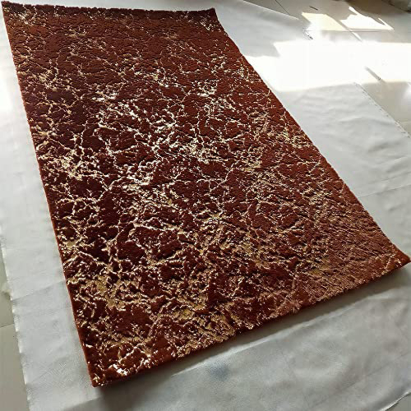 

Danube Home Rabbit Fur With Foil Design Rugs, Gold