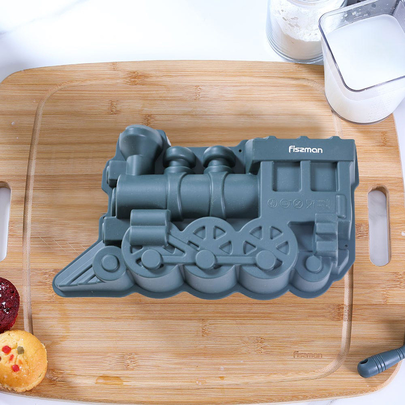 Danube Home Bake Magic Train Shape Cake Silicone Mould, 16565, Grey