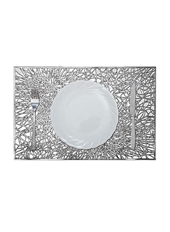 

Danube Home Glamour Laser Cutting Placemat, Silver