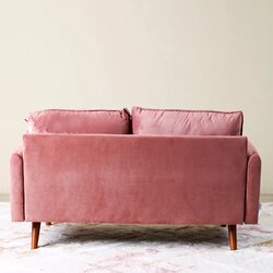 Danube Home Arman Plain Fabric Sofa, Two Seater, Old Rose Pink