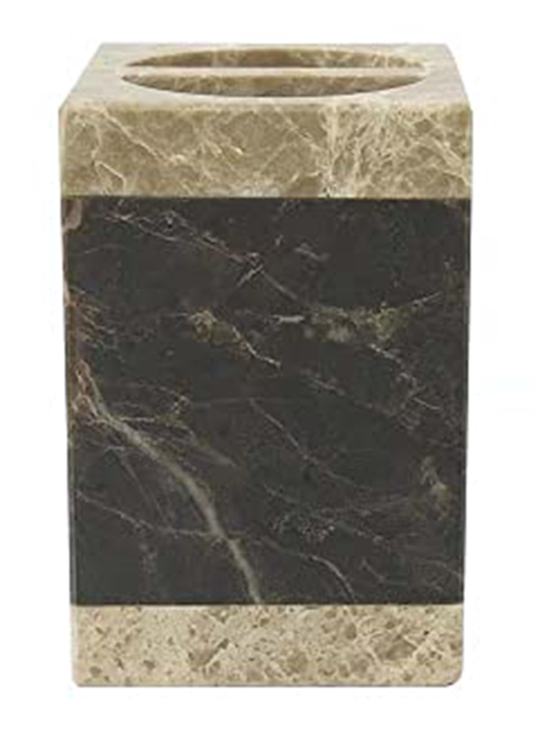 

Danube Home Selena Marble Tooth Brush Holder, Brown