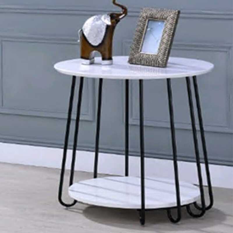 

Danube Home Catalina End Table, White/Matte Black