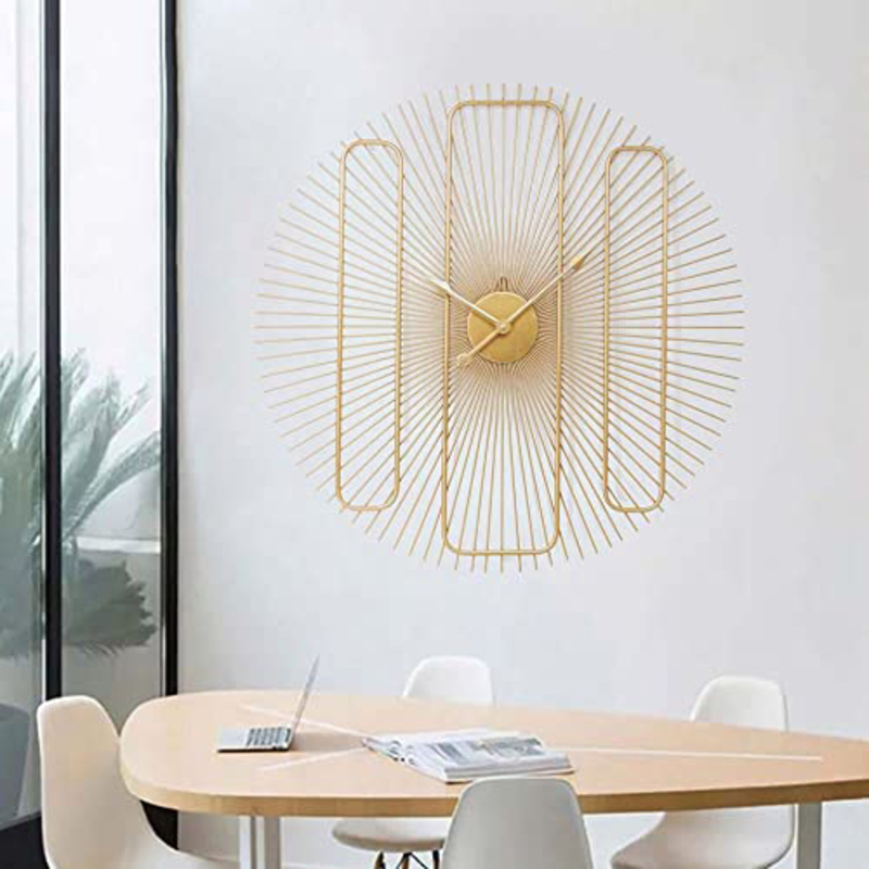 

Danube Home Stolpa Metal Strip Wall Clock Gold, RSW203, Gold
