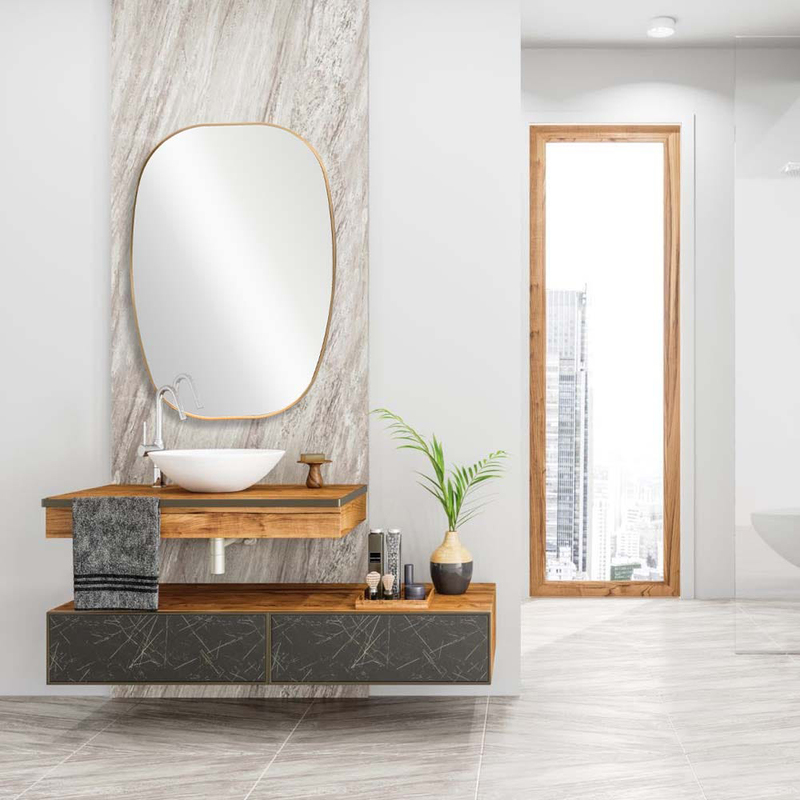 

Danube Home Petite Squared Oval Frame Mirror, Gold