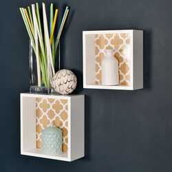 Danube Home Abigail Cube Shelf, Set of 2, White