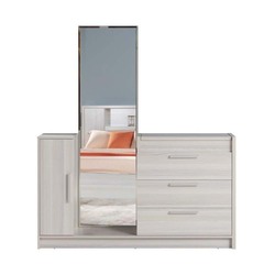 Danube Home New Miguel Dresser With Mirror, Light Grey