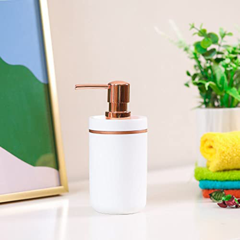 

Danube Home Cara Lotion Dispenser, White/Rose Gold