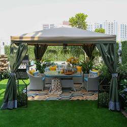 Danube Home Hazel Gazebo, Green/Beige
