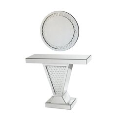 Danube Home Kerwin Console with Mirror, Silver/Black