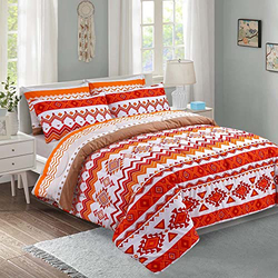 Danube Home 7-Piece Dazling Dusk Reversible Comforter Set, King, Red
