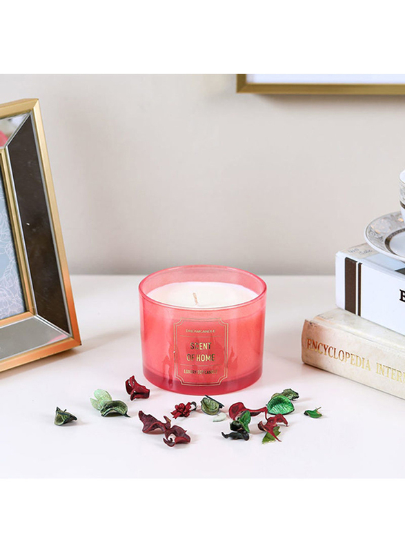 

Danube Home Monique Glass Jar Candle With Gold Lid Rose And Jasmine, 340g, Pink