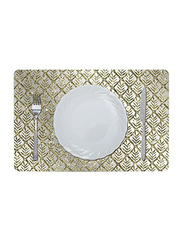 Danube Home Glamour Glitter Metallic Mirror Look Printed Placemat, Gold