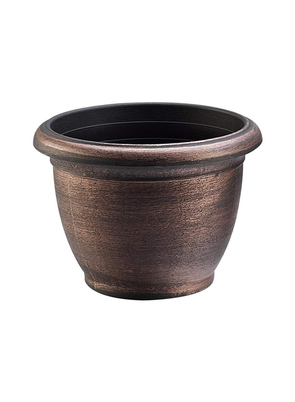 

Danube Home KD5801S+130S Flower Pot with Plate, Brown