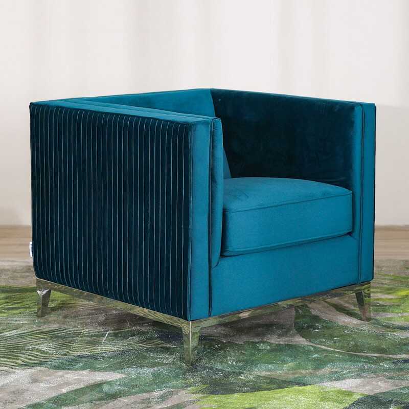 Danube Home Belva Fabric Sofa, 1 Seater, Deep Teal