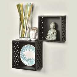 Danube Home Abigail Cube Shelf, Set of 2, Black