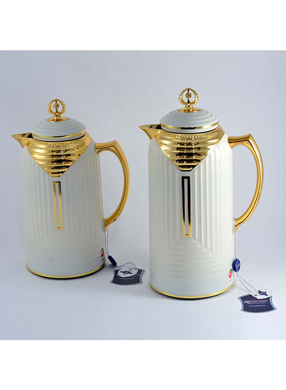 

Danube Home SS22 Home Maker Flask, White/Gold