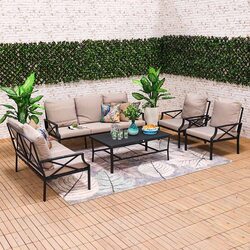 Danube Home Torino 7-Seater Outdoor Sofa Set, Grey