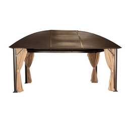 Danube Home New Montero Metal Gazebo, Brown/Beige