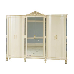 Danube Home Celia 6 Door Wardrobe, Cream/Golden