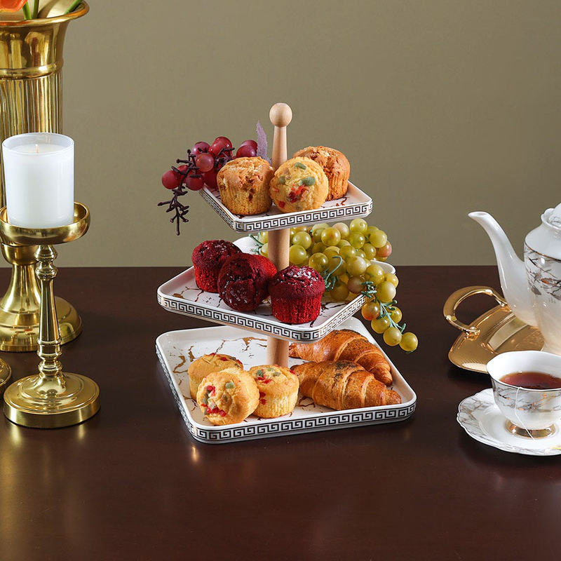 

Danube Home 6/8/10-Inch Blumen 3 Tier Cake Stand, White