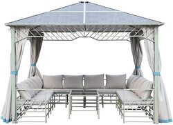 Danube Home Maverick Gazebo with Seating, Grey