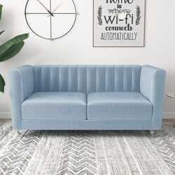 Danube Home Catriona Fabric Sofa, Double Seater, Light Blue