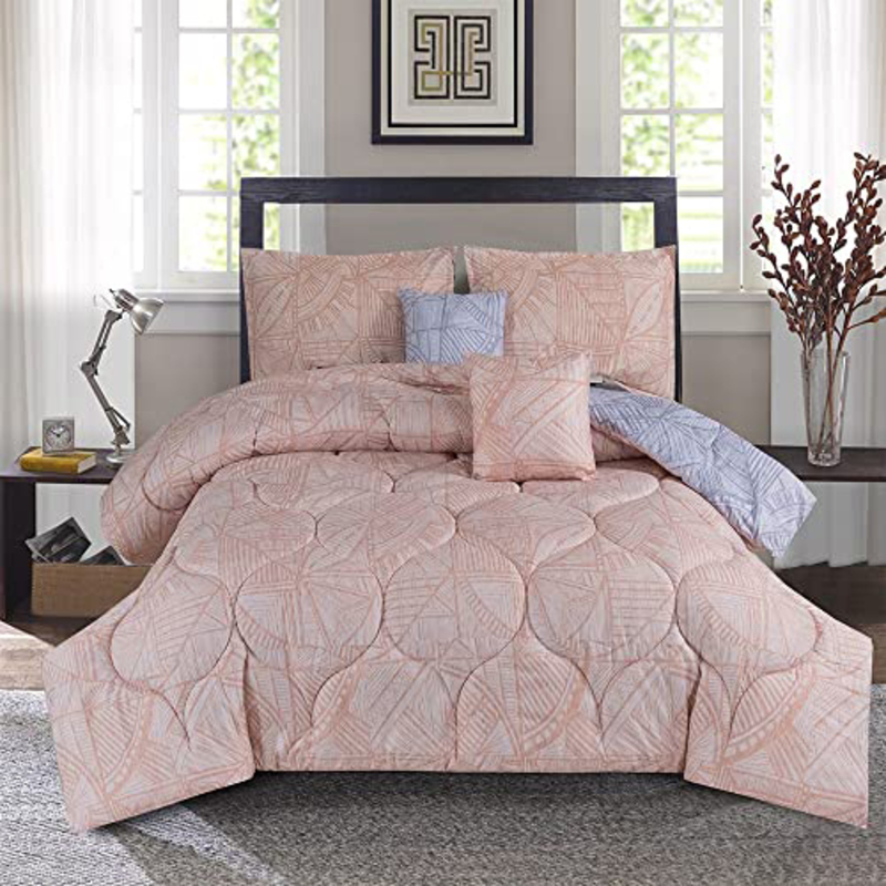 

Danube Home 6-Piece Plush Comforter Set, King, Orange