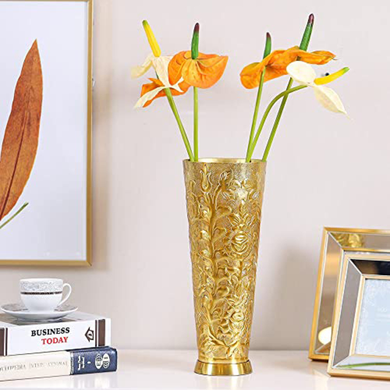 

Danube Home Decimus Flower Texture Vase, Gold