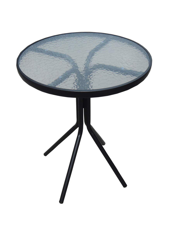 Danube Home Breeze Steel Round Table, 60 x 10 x 70cm, Black