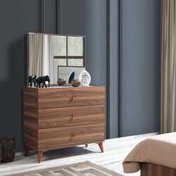 Danube Home Ruby Dresser With Mirror, Walnut Brown