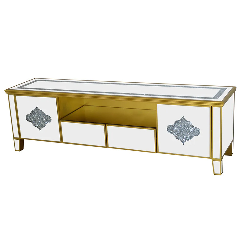 

Danube Home Cardamon TV Unit, Mirror/Golden