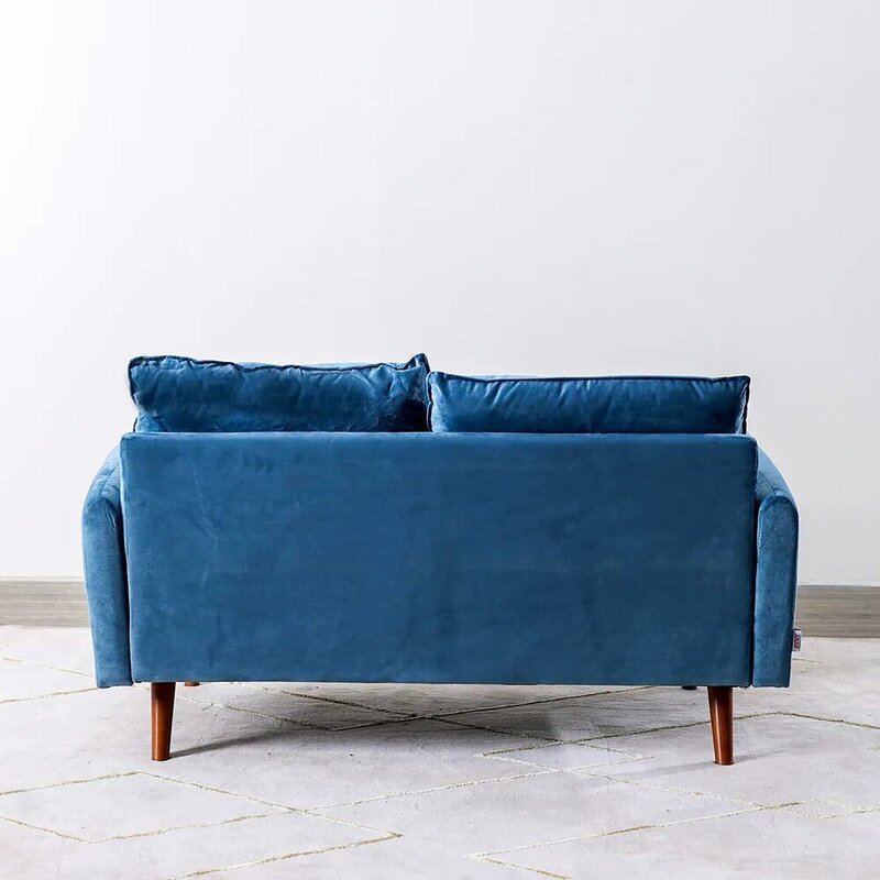 Danube Home Arman Plain Fabric Sofa, Two Seater, Teal Blue