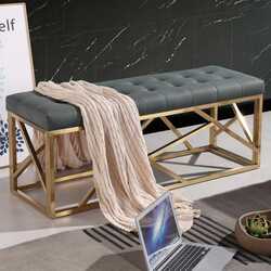 Danube Home Alira Bench, Green/Golden