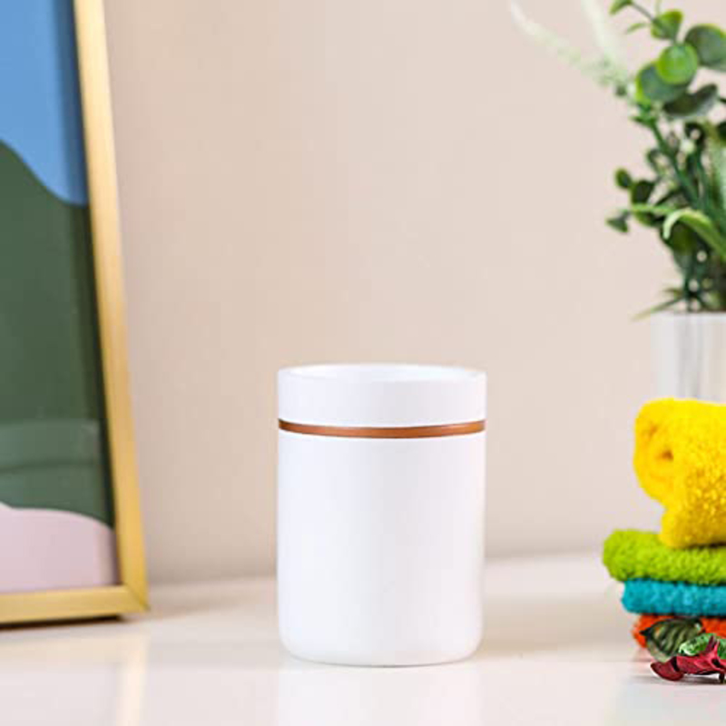 

Danube Home Cara Tumbler, White/Rose Gold