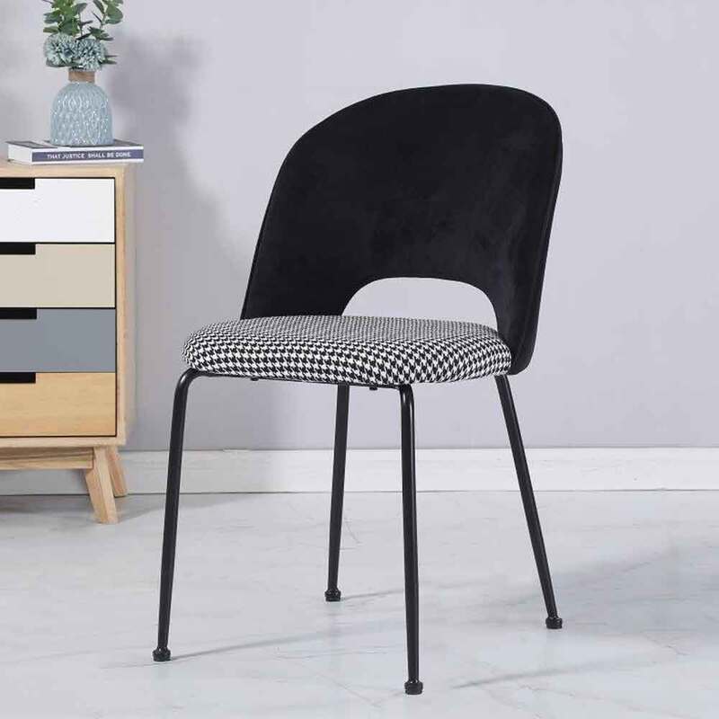 

Danube Home Dusty Dining Chair, Charcoal Black/Houndstooth