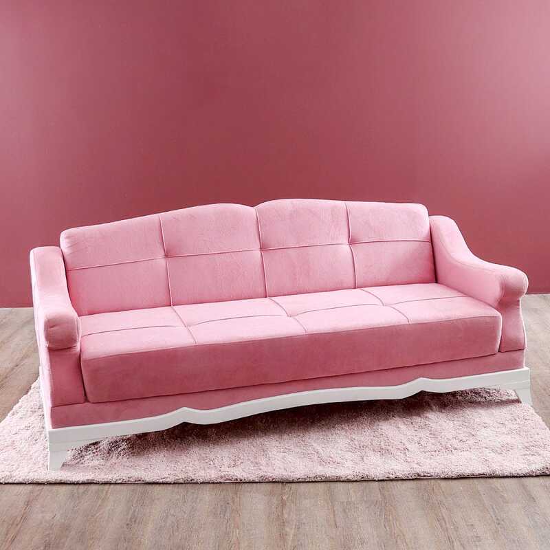 Danube Home Linda 3 Seater Fabric Sofa, Bordo Pink