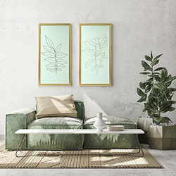 Danube Home Gallery Golden Outline Plant - 2 Framed Art, Gold