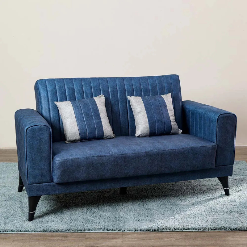 Danube Home Veronica 2 Seater Fabric Sofa, Deep Blue