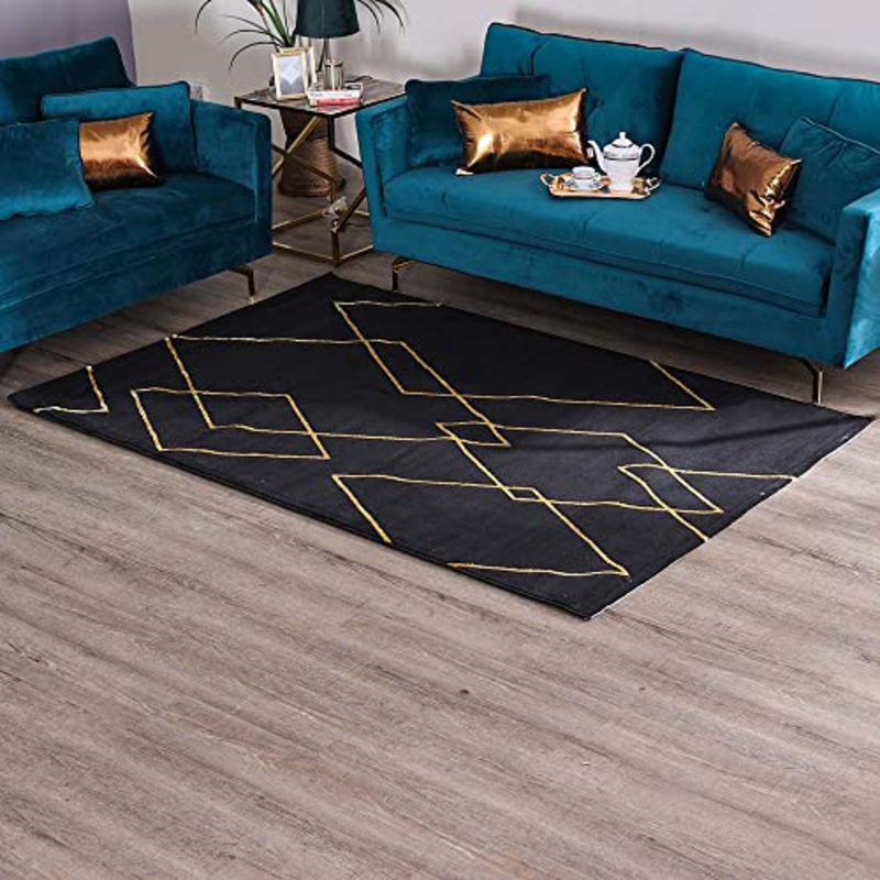 

Danube Home Rugs, Black/Gold