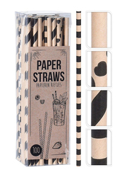 Danube Home 100-Piece Drinking Straws Paper Set, Multicolour