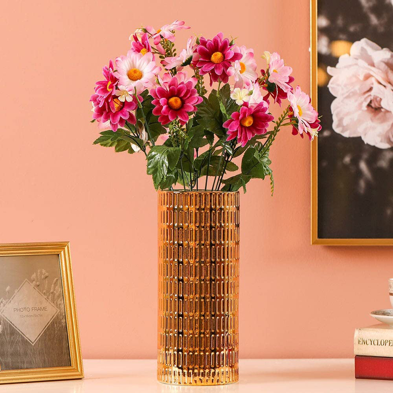 

Danube Home Maxime Cylindrical Vase, 12 x 12 x 28cm, Gold