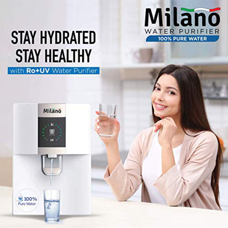 Danube Home Milano Jn RO+UV Water Purifier, 1648T, White